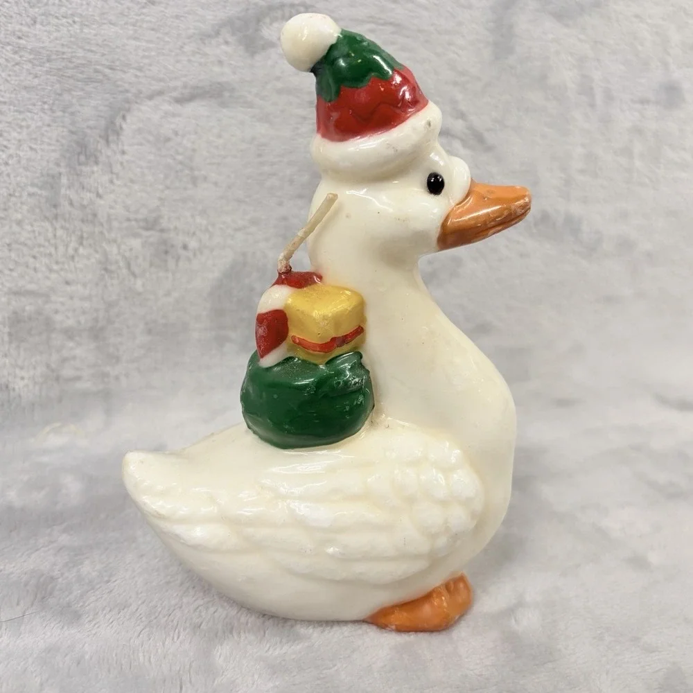 Vintage Style Christmas Goose‎ Candle Figurine Unused Holiday Decor ~6